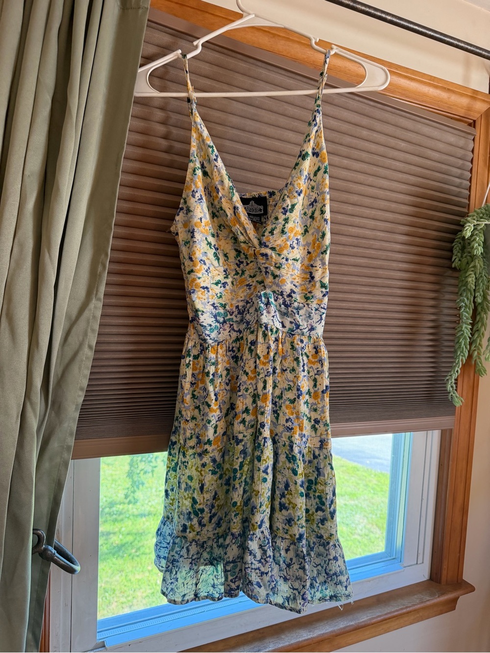 Angie Yellow & Blue Floral Mini Dress
